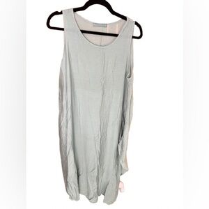Cut Loose Light Gray Teal Maxi Dress Size M | Flowy Casual Cotton Silk Style